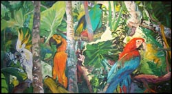 "Rainforest with Parrots 4"